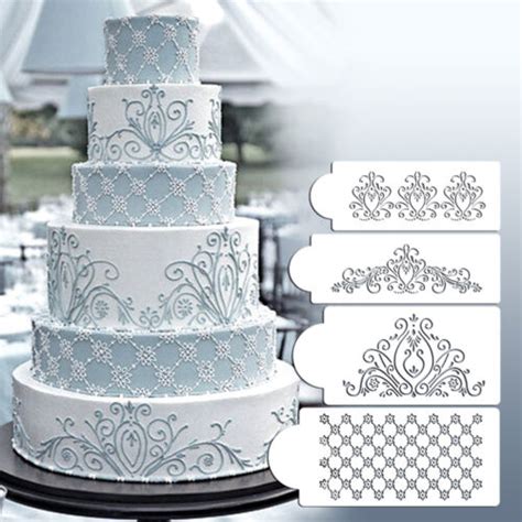 Princess Lace Cake Stencil Set Wedding Cake Cookie Border Stencils DecorationUIS | eBay