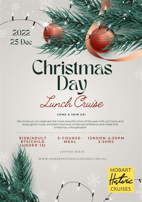 2022 Christmas Day Lunch Cruise - Hobart Historic Cruises Reservations