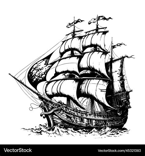 Discover 203+ pirate ship drawing best - nanoginkgobiloba.vn