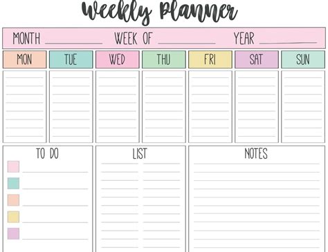 FREE PRINTABLE Weekly & Monthly Planners — Journey With Jess | Inspiration for your C… | Weekly ...