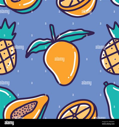 pattern of pear fruit around various fruits doodle Stock Vector Image & Art - Alamy