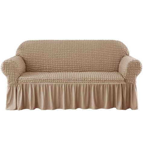 Subrtex Stretch Sofa Cover Skirt Style Couch Slipcover 1 Piece ...