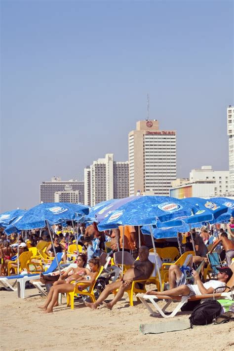 Summer At The Beach In Tel-Aviv Editorial Stock Image - Image of city ...