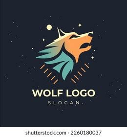 Wolf Logo Minimalist Style Space Stock Vector (Royalty Free) 2260180037 ...