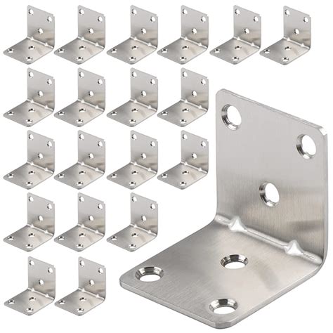 Buy AYSUM Corner Bracket, 20 Pack Heavy Duty Iron Angle Brace, 50 x ...