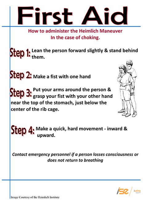 First Aid Heimlich Maneuver Poster - SafetyNow ILT