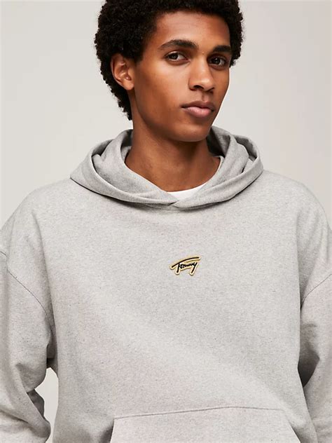 Signature Logo Relaxed Fit Hoody | Grey | Tommy Hilfiger