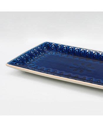 Euro Ceramica Peacock 12" Rectangular Platter - Macy's