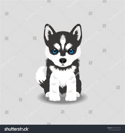 Ilustración de vectores de cachorro Husky: vector de stock (libre de regalías) 1375130216 ...