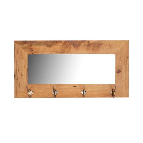 Reclaimed Wood Mirror with Four Vintage Coat Hooks - 32"x16" – Mutual Adoration + POST