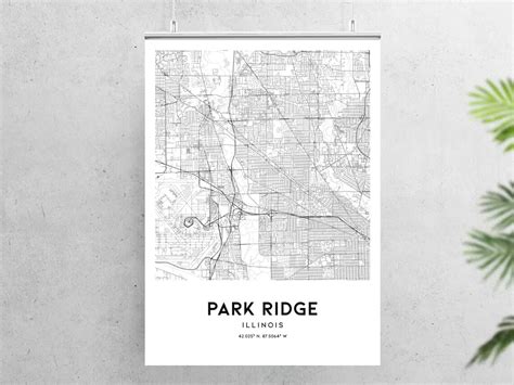 Park Ridge Map Print Park Ridge Map Poster Wall Art Il City | Etsy