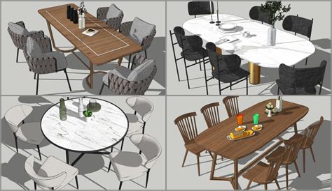 4835 Dining Table And Chair Sketchup Model Free Download - Sketchup ...