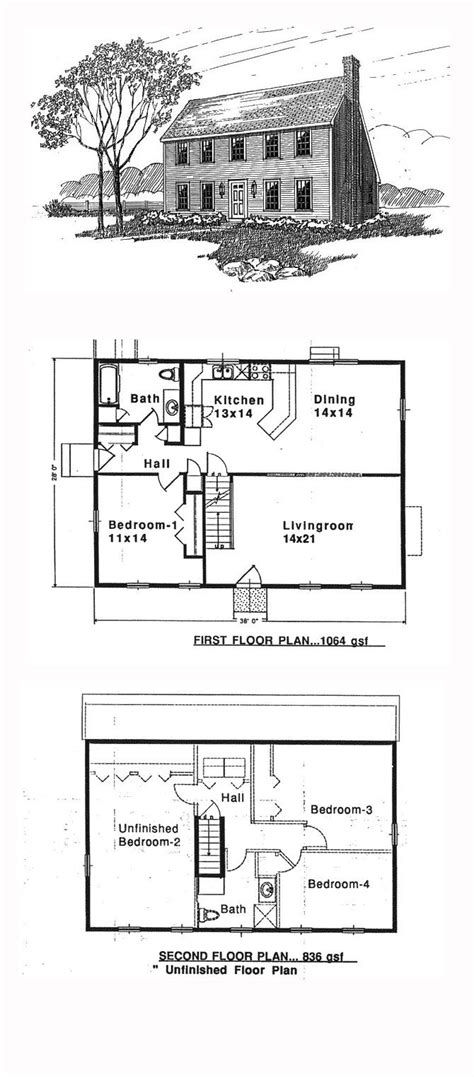 Saltbox Home Floor Plans - floorplans.click