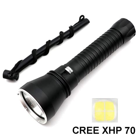 Professional Dive 100M XHP70 Diving Flashlight torch 3500 lumens dimming high power Outdoor ...