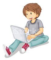 Laptop And Boy Stock Clipart | Royalty-Free | FreeImages