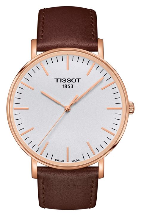 Tissot Everytime Leather Strap Watch, 42mm | Nordstrom