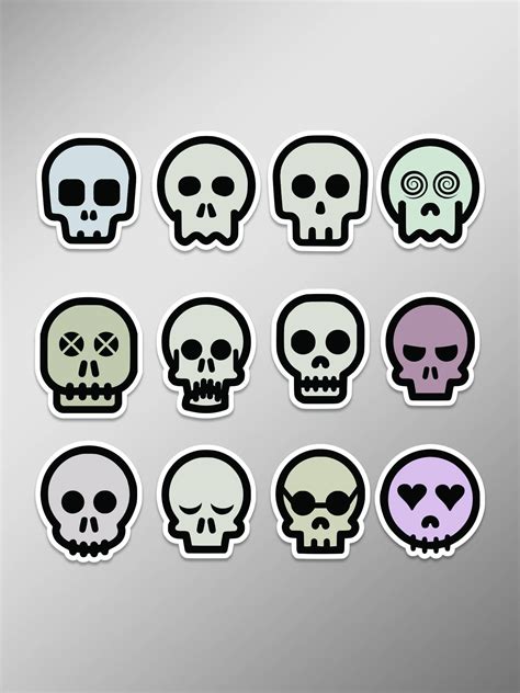 Skull Emoji | Set of 12 | Full Color | 4 Inch Vinyl Laptop Decal by CastlePeakGraphics on Etsy ...