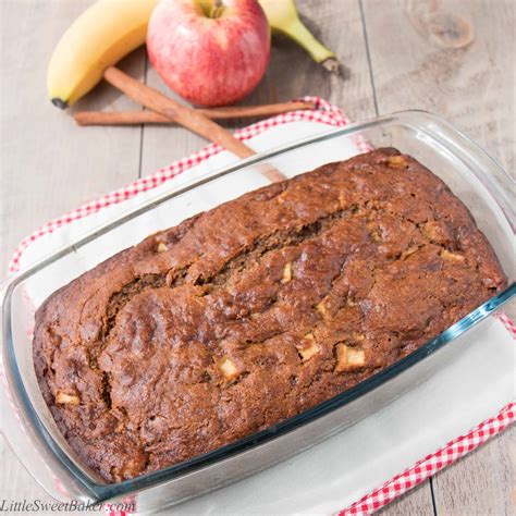 Healthy Apple Cinnamon Banana Bread {video recipe} - Little Sweet Baker