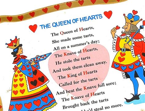 The Queen of Hearts | Heart nursery, Queen of hearts, Nursery rhymes