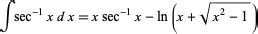 Inverse Secant -- from Wolfram MathWorld