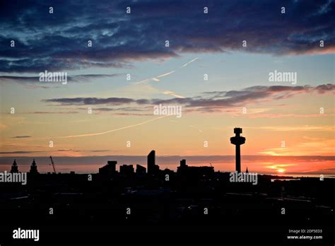 Liverpool Skyline Sunset Stock Photo - Alamy