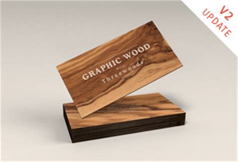 Wooden Business Cards MockUp | GraphicBurger