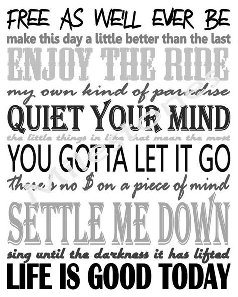 Zac Brown Band Lyrics Inspired Subway Art Printable - Etsy | Zac brown ...