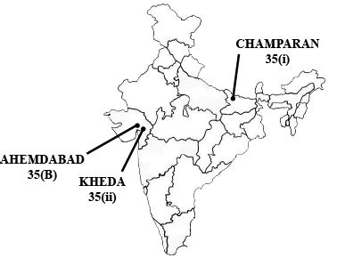 Locate and label the following places on the outline map of India 1 ...