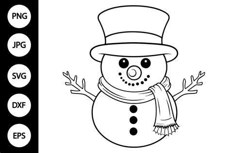 Outline Snowman SVG, Coloring Page Graphic by MYDIGITALART13 · Creative Fabrica
