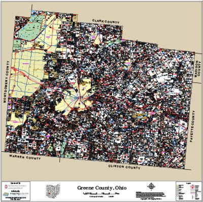 Greene County Ohio 2015 Wall Map, Greene County Parcel Map 2015, Greene County Plat Map, Plat ...