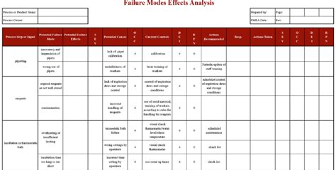 Example of FMEA strip worksheet. FMEA strips are precompiled portions... | Download Scientific ...