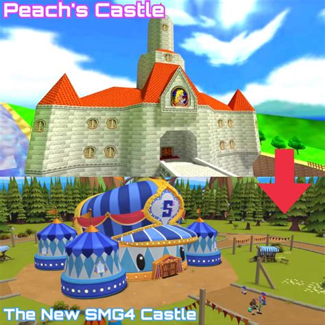 Peach Castle before and The New SMG4 Castle after by Noe0123 on DeviantArt