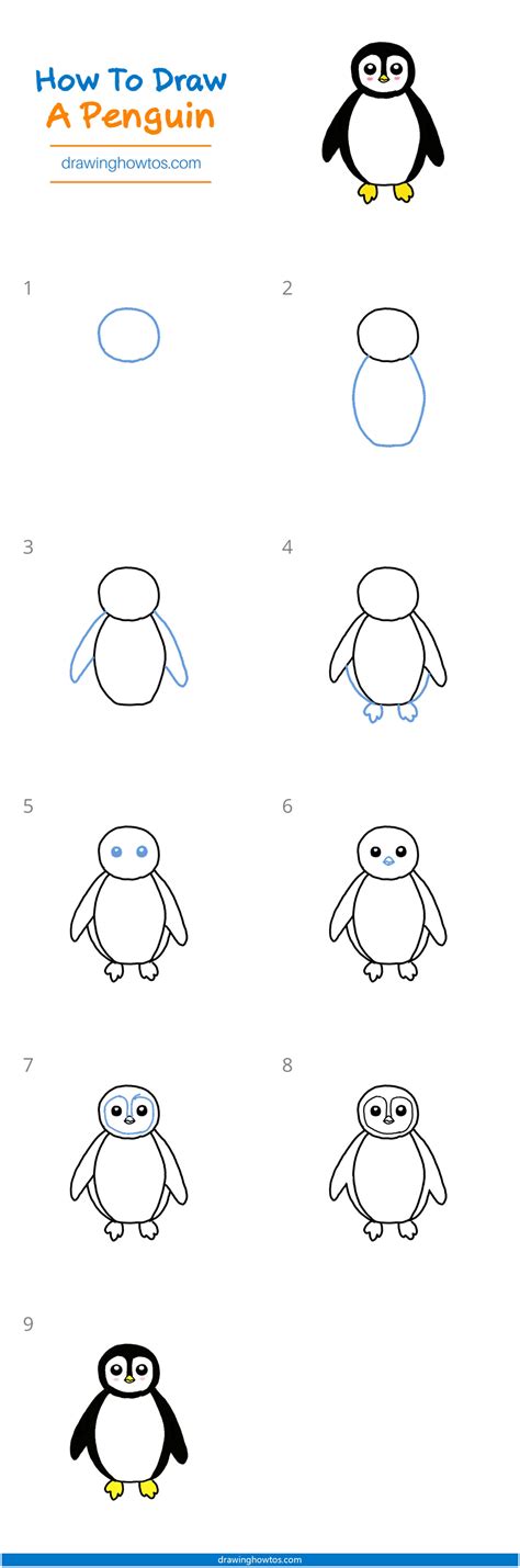 How To Draw A Penguin Step By Step Easy Drawing Guides Drawing Howtos ...