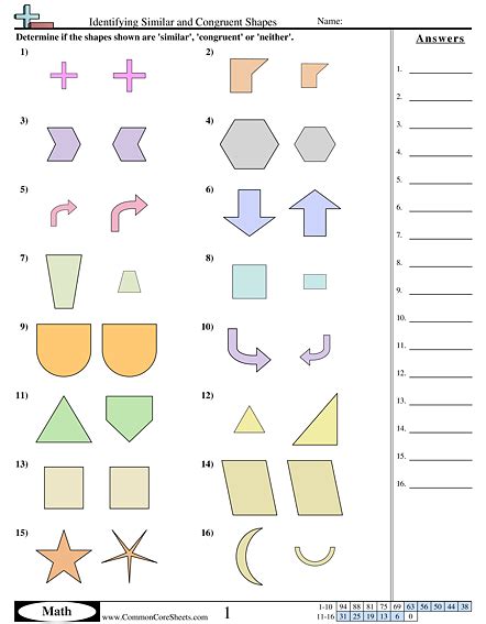 Congruent Figures Worksheet Pdf