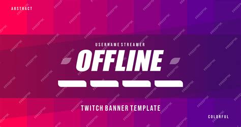 Premium Vector | Modern twitch offline banner with pink purple style