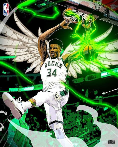 #Bucks#34 | Nba art, Basketball art, Nba basketball art