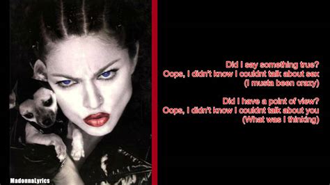 Madonna - Human Nature (Lyrics On Screen) - YouTube