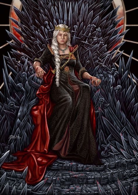 Rhaenyra on the Iron Throne. Art by Jan Person Lankin Nidea : r ...