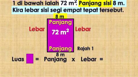 TAHUN 4 : MENCARI LEBAR SEGI EMPAT TEPAT - YouTube