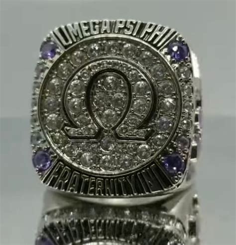 Omega Psi Phi Fraternity, INC 4 PURPLE STONES OMEGA FRONT RING ASIS ...