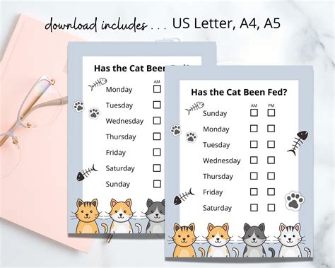 Cat Feeding Schedule Printable Kitten Feeding Schedule Has | Etsy