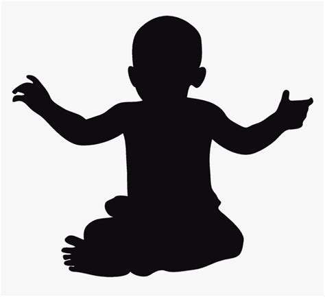 Baby Silhouette Sitting Up - Child Sitting Silhouette Png, Transparent ...