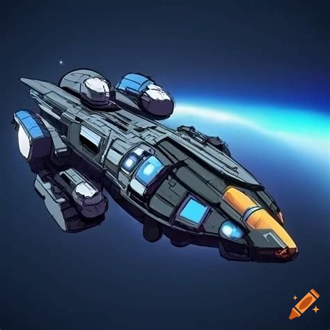 Sci-fi anime spaceship design