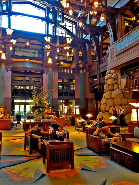 Cozy comfort in the lobby at Disney’s Grand Californian Hotel. # ...