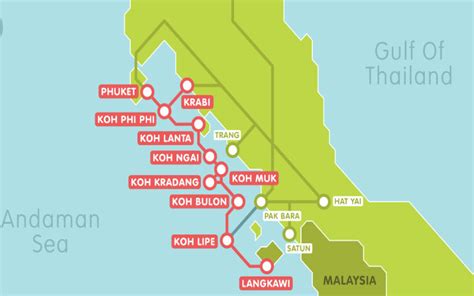 Thailand Island Hopping Map - Naoma Vernice