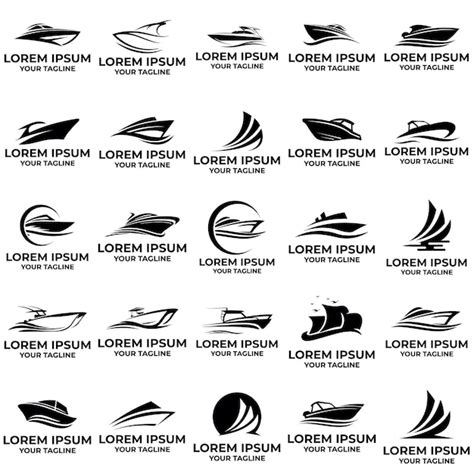 Premium Vector | Set of boat logo vector design template