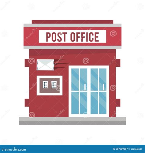 Post Office Building Facade Icon Stock Vector - Illustration of city ...