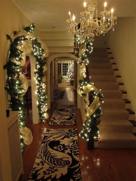 Hallway christmas decorating | Christmas lights garland, Diy christmas lights, Christmas lights