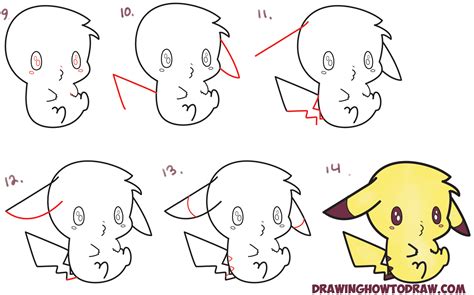 Learn How to Draw an Adorable Pikachu (Kawaii / Chibi) Easy Step by Step Drawing Tutorial for ...