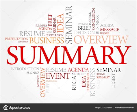 Summary Word Cloud Collage Business Concept Background — Stock Vector © dizanna #212276338